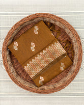 SC3018 - Linen Copper And Silver Butta With Stone